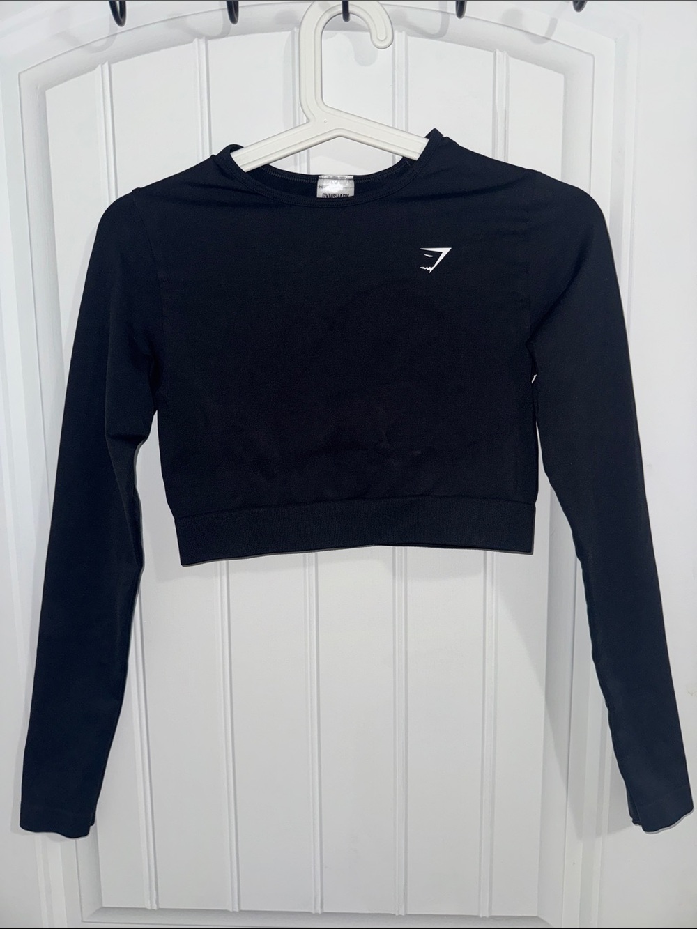 Gymshark Black Cropped Long-Sleeve Performance Top